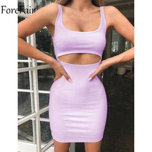 Load image into Gallery viewer, Nadafair Sleeveless Backless Bodycon Dress Sexy Club Party Dresses Women Summer Off Shoulder Neon Orange Mini Dresses